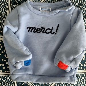 12M Jacadi powder blue sweatshirt